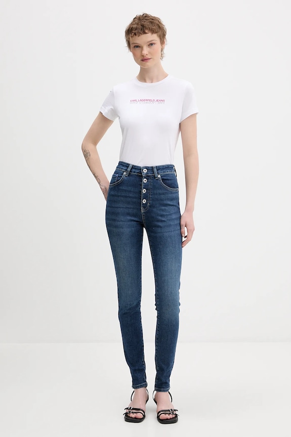 Bavlnené tričko Karl Lagerfeld Jeans B1W17053 biela SS26