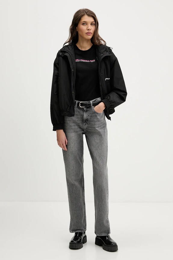 Памучна тениска Karl Lagerfeld Jeans B1W17053 черен SS26