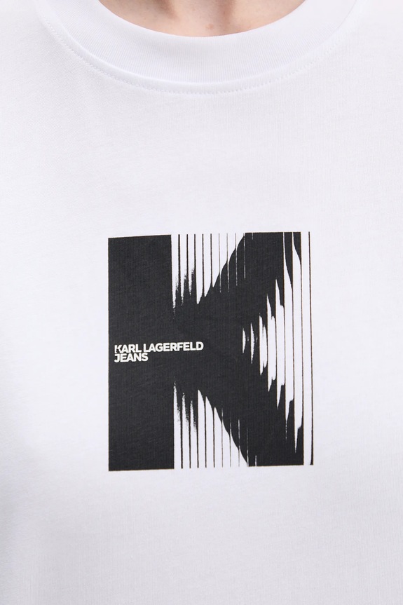 Bavlnené tričko Karl Lagerfeld Jeans B1W17055 biela