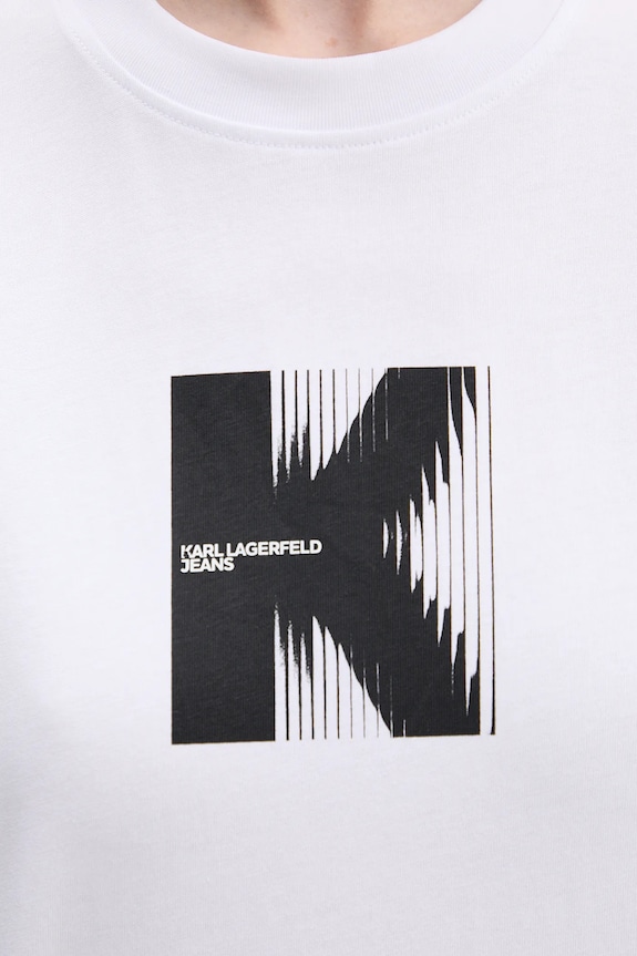 Bavlnené tričko Karl Lagerfeld Jeans B1W17055 biela