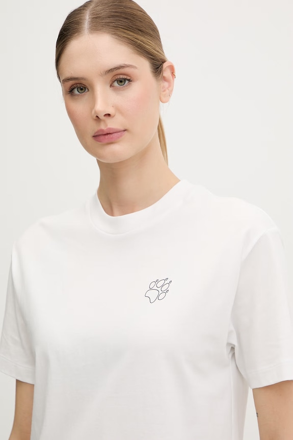 Jack Wolfskin t-shirt γυναικείο βαμβακερό Curious λευκό A65755