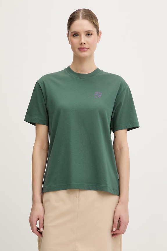 Jack Wolfskin Τ-shirt Γυναικείο βαμβακερό Curious πράσινο A65755