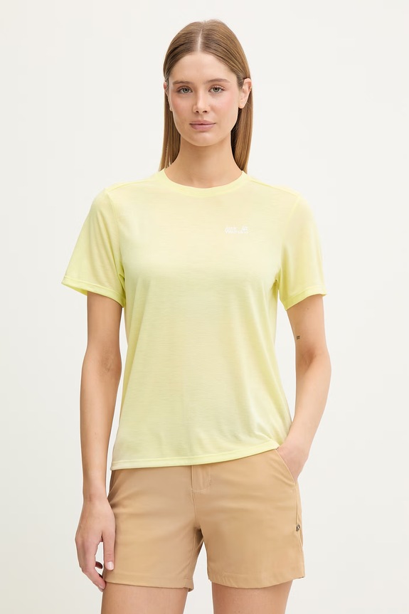 Jack Wolfskin T-shirt sportowy damski Vonnan żółty A63951