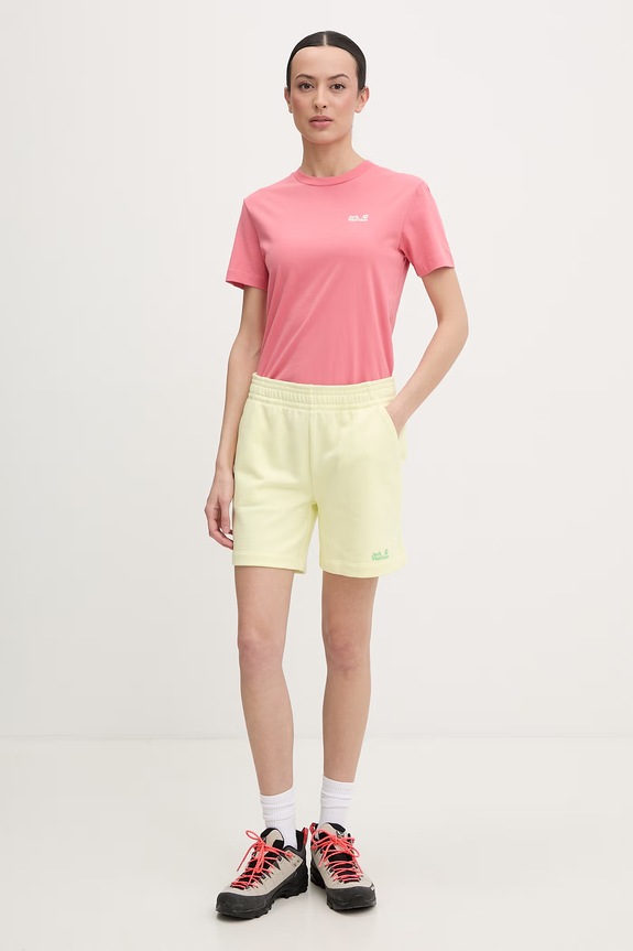 Jack Wolfskin t-shirt damski bawełniany Essential A65757 różowy SS26