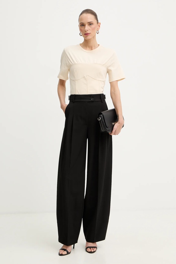 Памучна тениска Patrizia Pepe 8M1803.J387 бежов SS26
