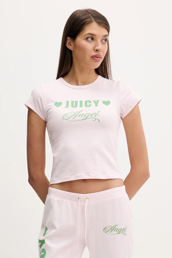 Tričko Juicy Couture Angel slim ružová JCNCT126461