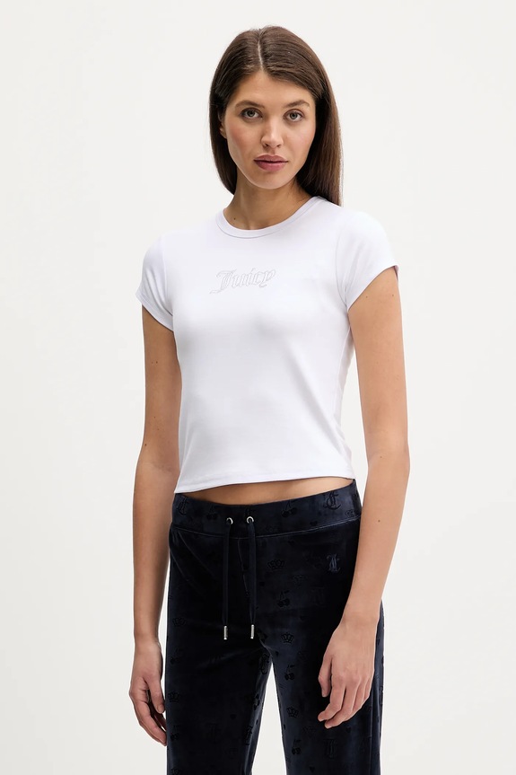 Juicy Couture tricou imprimeu alb JCWCT126301