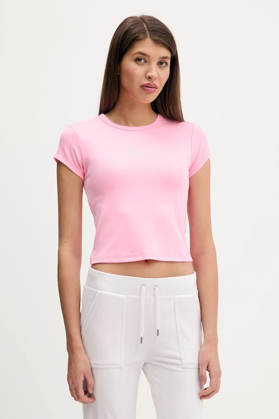 Juicy Couture tricou imprimeu roz JCWCT126301
