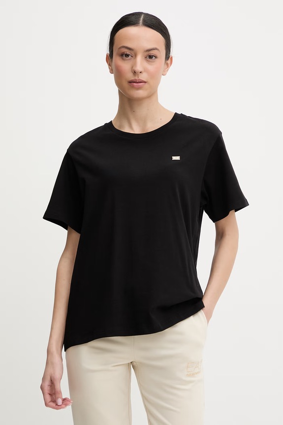EA7 Emporio Armani t-shirt z elastanem czarny AF10373.7W000455