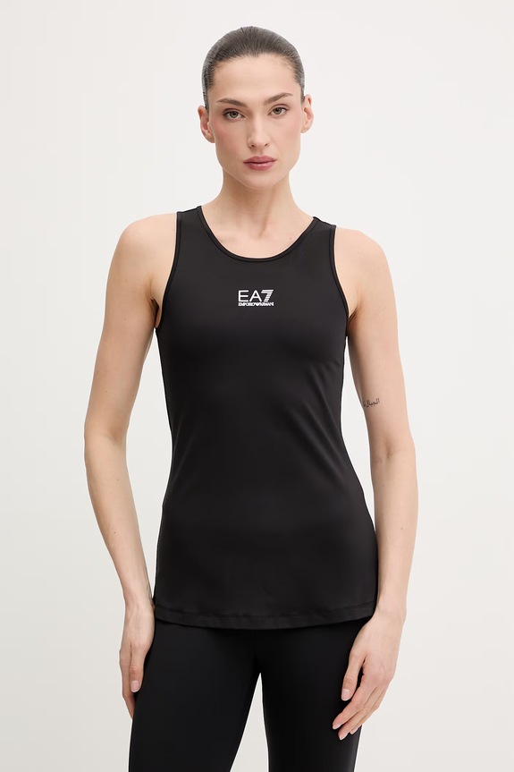 EA7 Emporio Armani top treningowy z elastanem czarny AF14524.7W000314