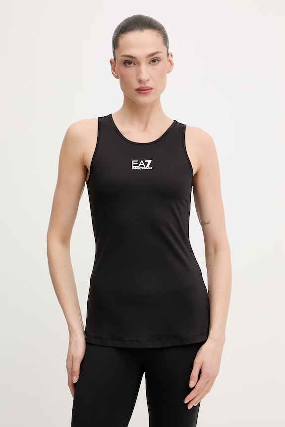 EA7 Emporio Armani top treningowy z elastanem czarny AF14524.7W000314