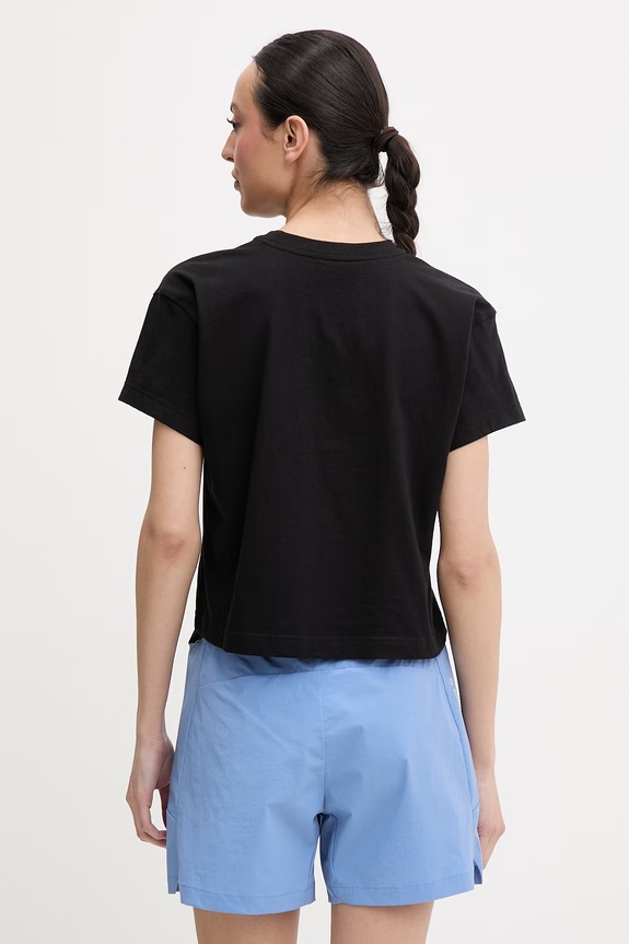 Ρούχα La Sportiva Τ-shirt πεζοπορίας γυναικείο βαμβακερό Since 1928 Crop ZACT253 μαύρο