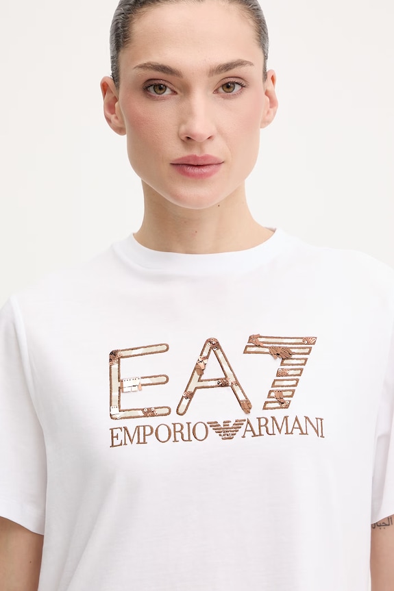 Бавовняна футболка EA7 Emporio Armani білий AF21636.7W001096