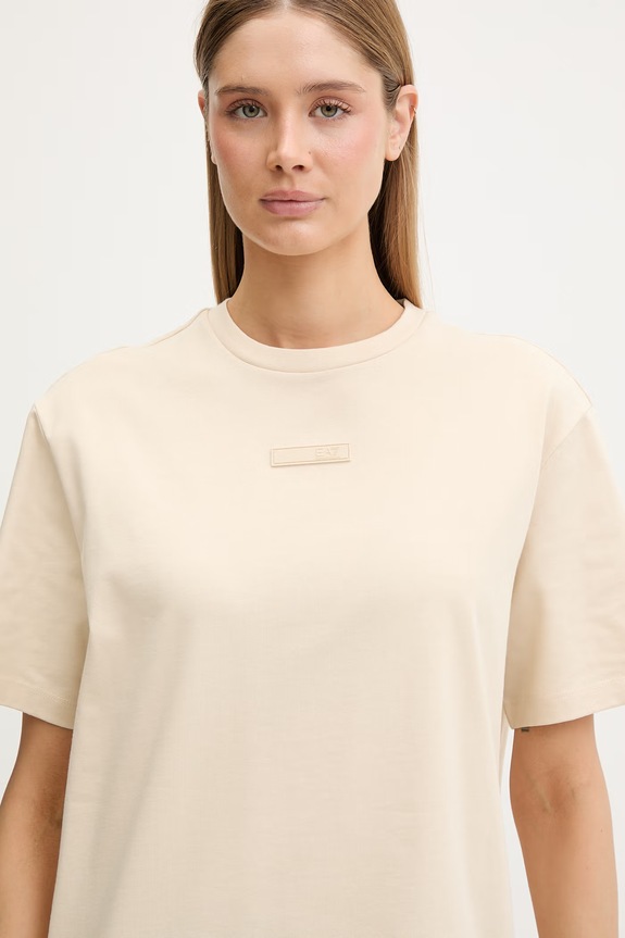 EA7 Emporio Armani t-shirt da donna in cotone beige AF12957.7W000999