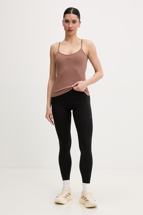 EA7 Emporio Armani top de antrenament pentru femei AF21585.7W000922 maro SS26