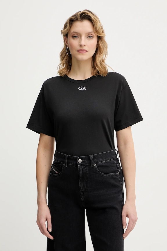 Diesel tricou din bumbac T-NORMY-OD-S1 uni negru A20399.0JMBB