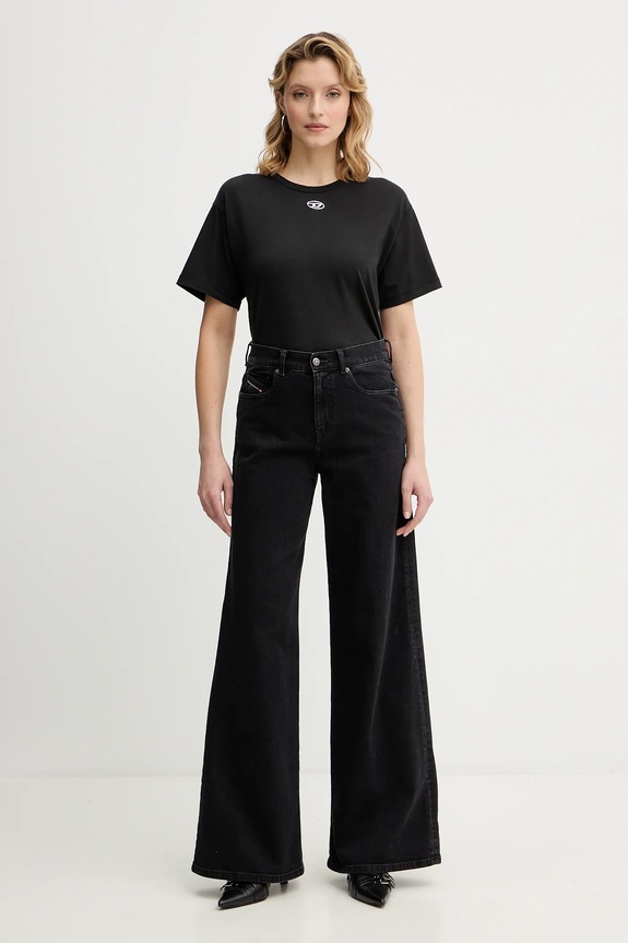 Diesel tricou din bumbac T-NORMY-OD-S1 A20399.0JMBB negru SS26