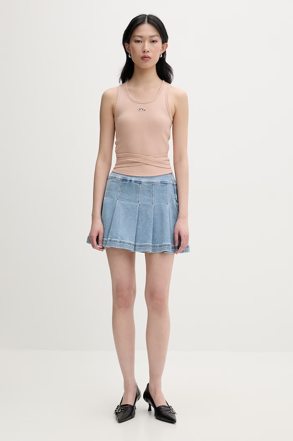 Diesel top pentru femei, din bumbac cu elastan T-ANKY-TAIL A21019.0EJAI bej SS26