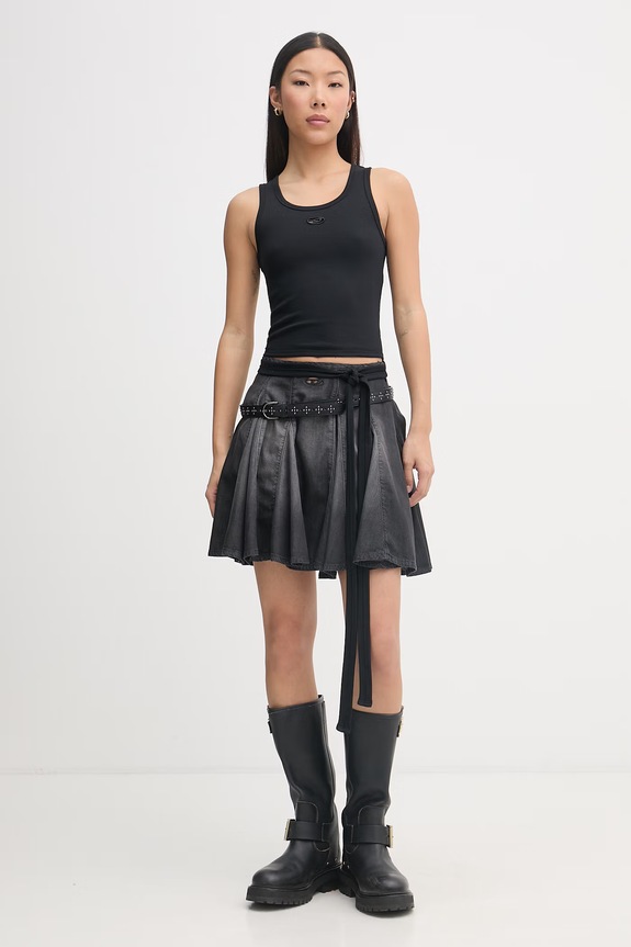 Diesel top damski bawełniany z elastanem T-ANKY-TAIL A21019.0EJAI czarny SS26