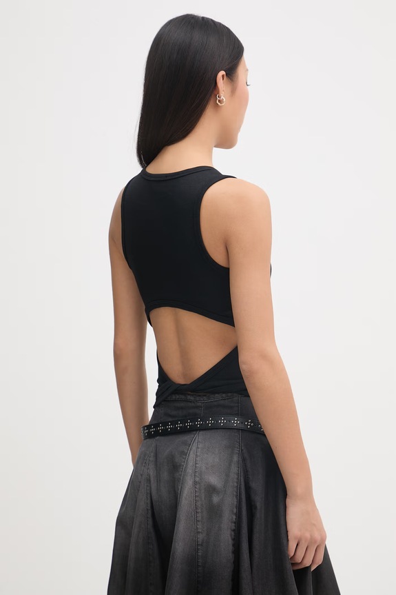 Odzież Diesel top damski bawełniany z elastanem T-ANKY-TAIL A21019.0EJAI czarny