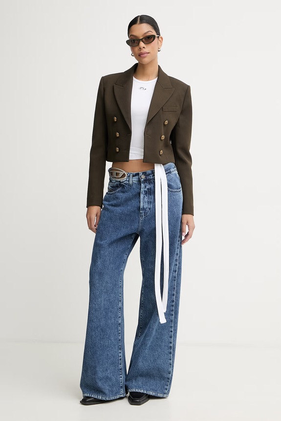 Diesel crop top pentru femei, din bumbac T-BUNNY-TAIL-S1 A21197.0EJAI alb SS26