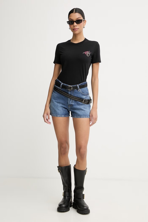 Diesel tricou pentru femei, din bumbac T-REG-S1 A22488.0JMBD negru SS26