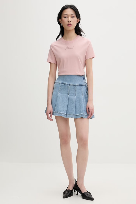 Diesel tricou basic pentru femei, din bumbac T-REG-S2 A22503.0JMBD roz SS26