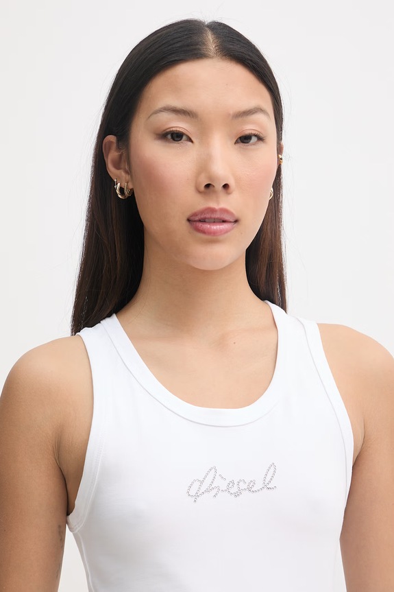 Diesel top damski bawełniany T-ANKY-S2 biały A22506.0QHHA