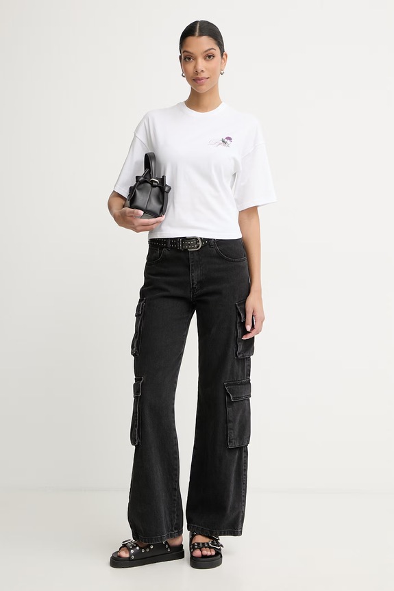Diesel crop top pentru femei, din bumbac T-CROPYN A22507.0JMBD alb SS26