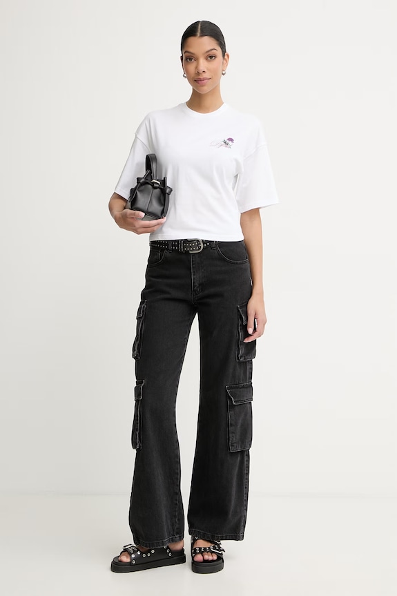 Diesel crop top pentru femei, din bumbac T-CROPYN A22507.0JMBD alb SS26