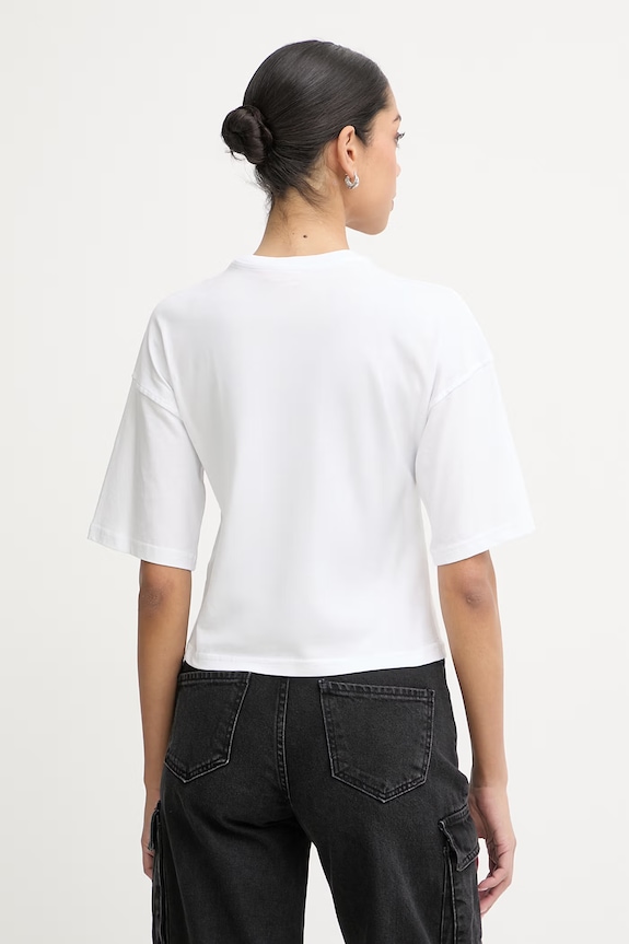 Îmbrăcăminte Diesel crop top pentru femei, din bumbac T-CROPYN A22507.0JMBD alb