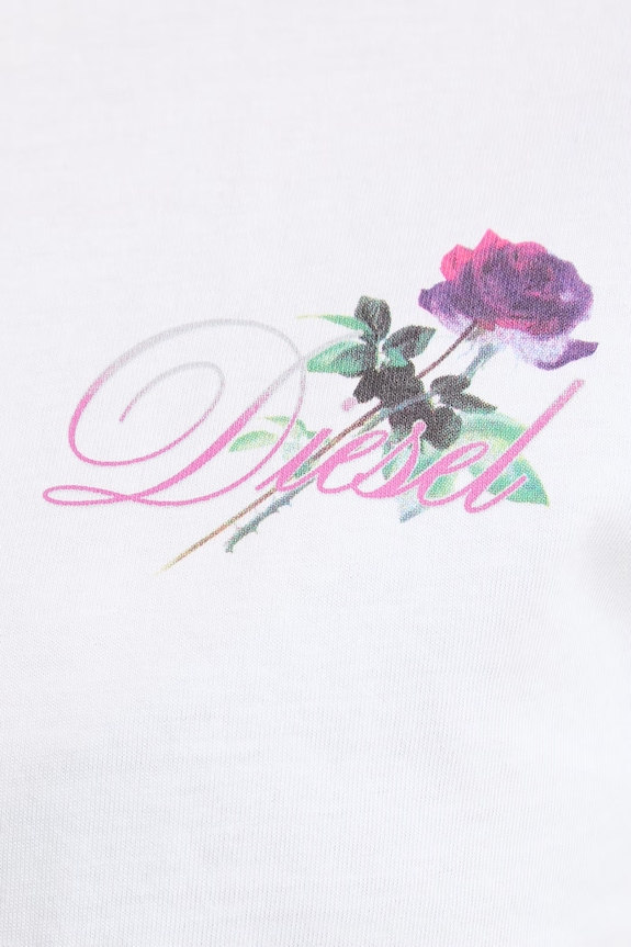 Diesel crop top pentru femei, din bumbac T-CROPYN A22507.0JMBD alb