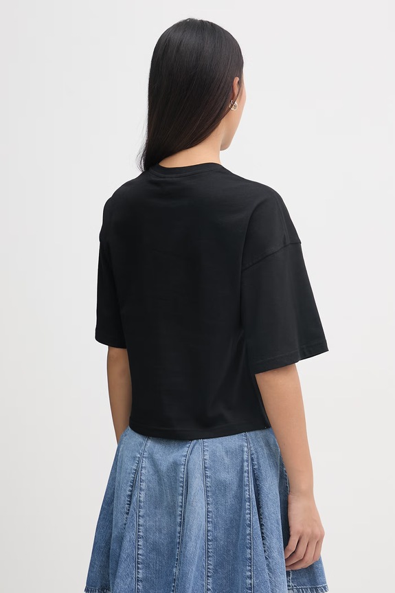 Odzież Diesel crop top damski bawełniany T-CROPYN A22507.0JMBD czarny