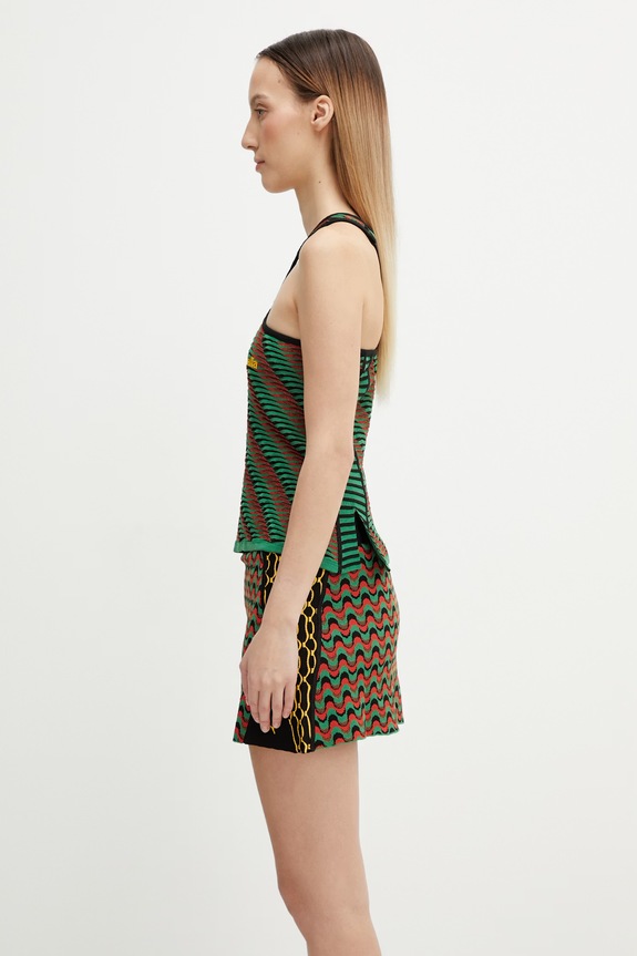 Puma Ahluwalia bluză asimetrică pentru femei cu vâscoză 635237 verde SS26
