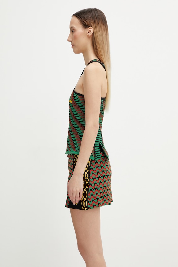 Puma Ahluwalia bluză asimetrică pentru femei cu vâscoză 635237 verde SS26