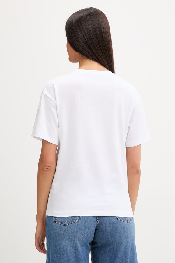 Ρούχα ERMANNO Firenze t-shirt γυναικείο βαμβακερό D48EL039EE8 λευκό