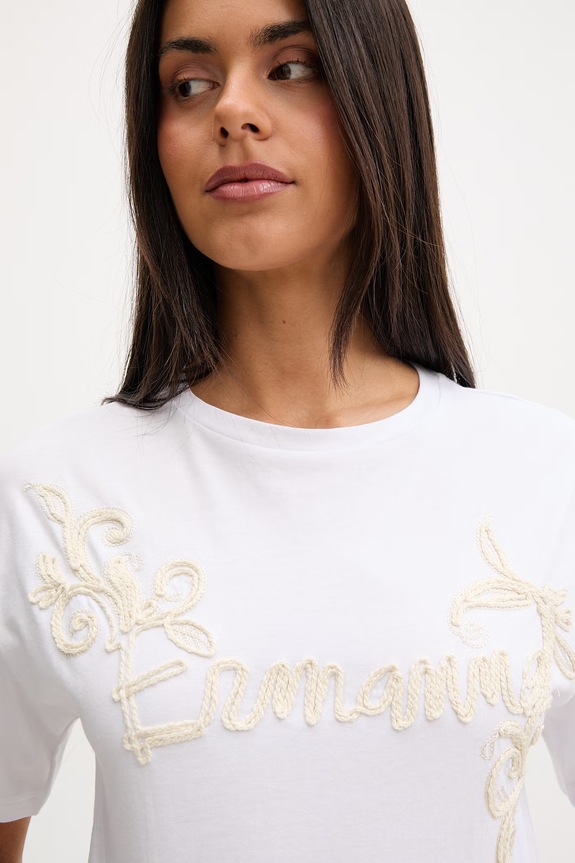 ERMANNO Firenze t-shirt γυναικείο βαμβακερό λευκό D48EL039EE8
