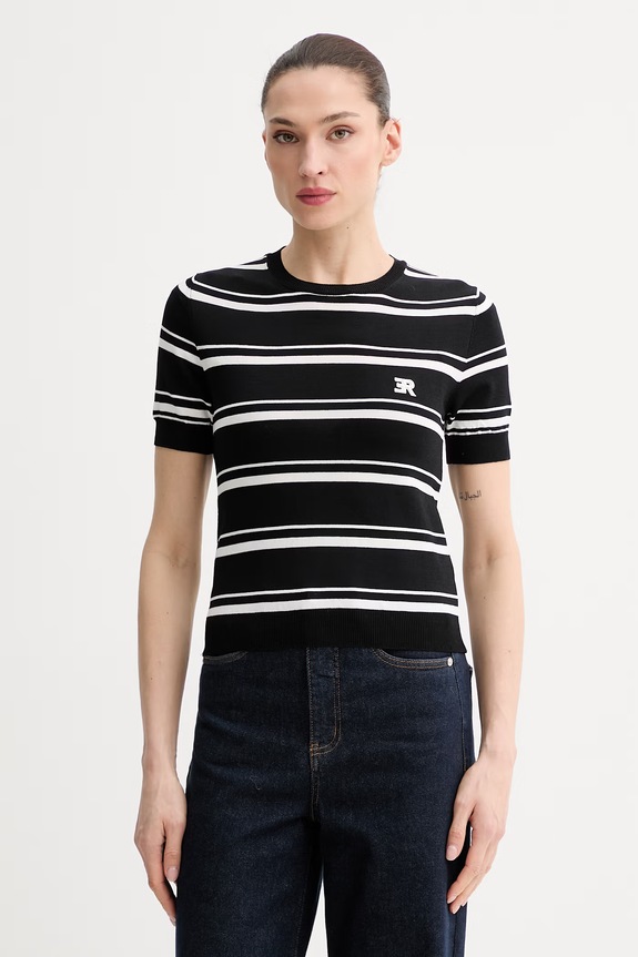 ERMANNO Firenze t-shirt damski czarny D48EM009EP0
