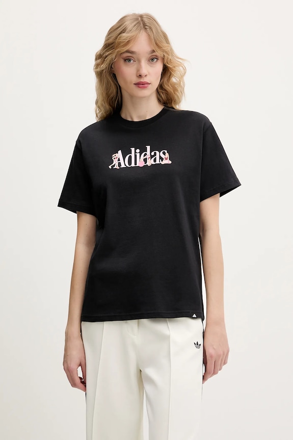 Βαμβακερό μπλουζάκι adidas Soft Sports βαμβάκι μαύρο JZ7894