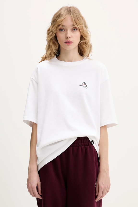 Ρούχα Βαμβακερό μπλουζάκι adidas Soft Side KA5091 λευκό