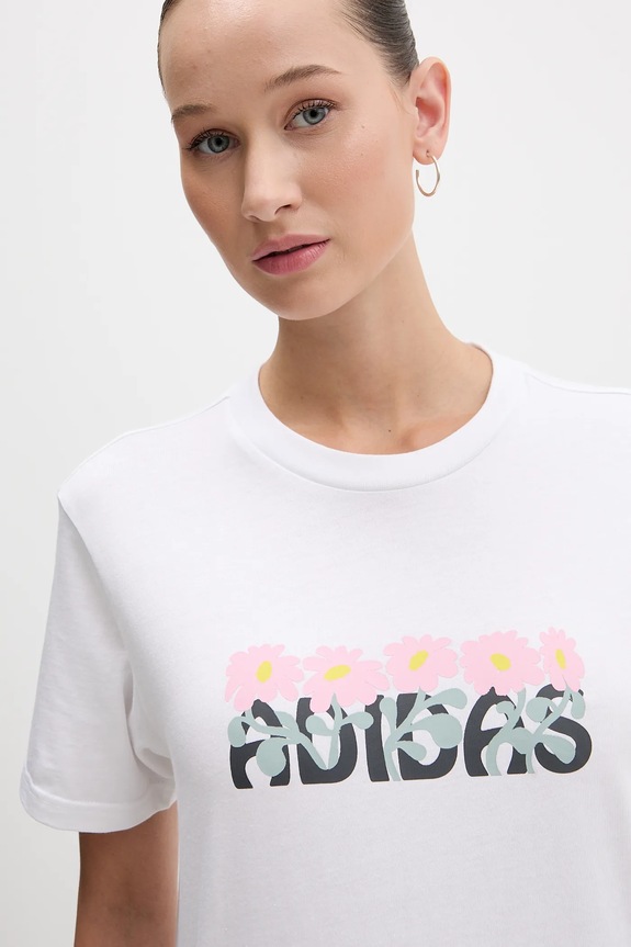 adidas tricou din bumbac Soft Side alb KA5097