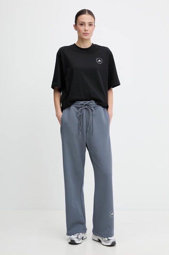 Βαμβακερό μπλουζάκι adidas by Stella McCartney KA9549 μαύρο SS26