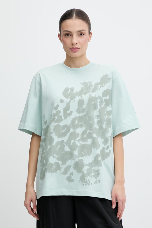 Βαμβακερό μπλουζάκι adidas by Stella McCartney βαμβάκι πράσινο KA9553