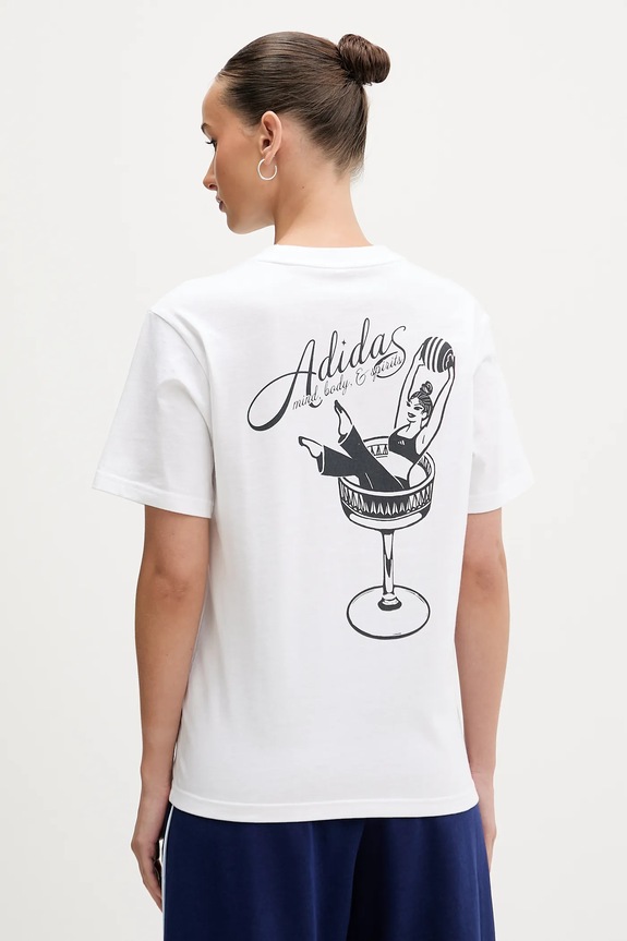 adidas t-shirt bawełniany nadruk biały KA9965