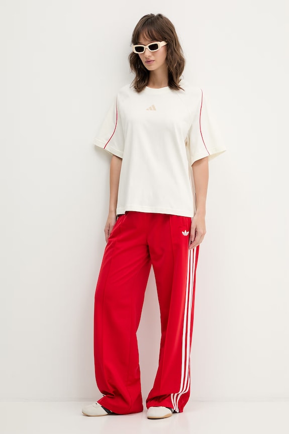 adidas t-shirt bawełniany Stadium KB4282 beżowy SS26