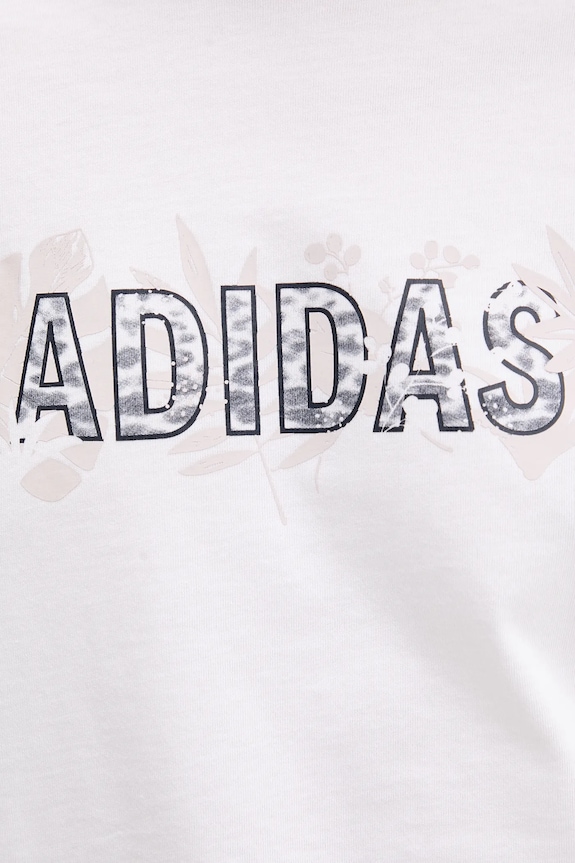 Βαμβακερό μπλουζάκι adidas KB7146 λευκό