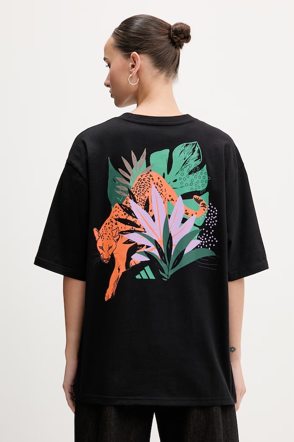 adidas t-shirt bawełniany aplikacja czarny KB7151