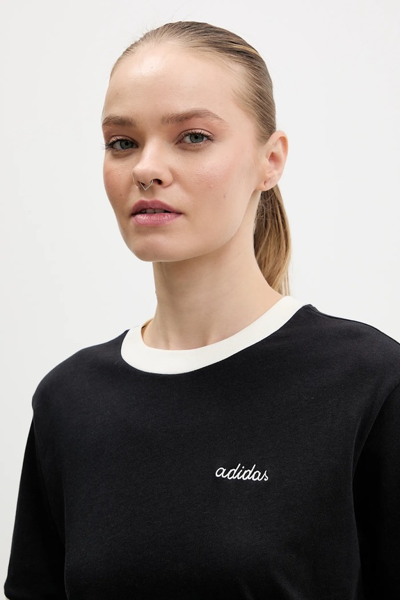 Pamučna majica adidas crna KB8194