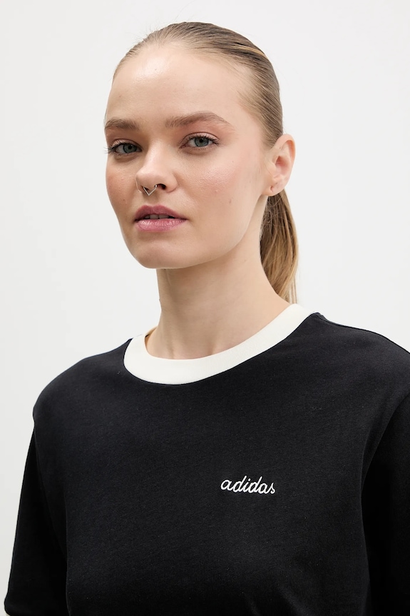 Pamučna majica adidas crna KB8194