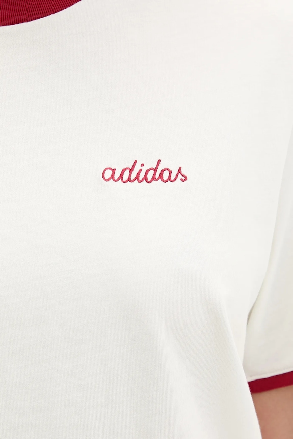 Βαμβακερό μπλουζάκι adidas KB8196 μπεζ
